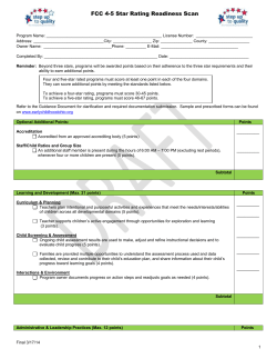 FCC 4-5 Star Rating Readiness Scan Program Name: _ _________