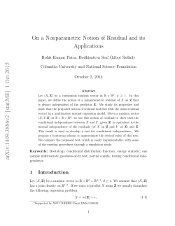 On a Nonparametric Notion of Residual and its Applications arXiv