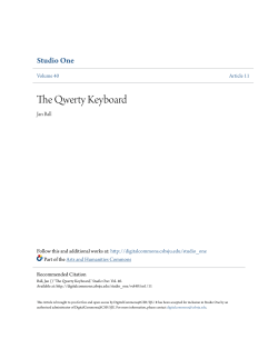 The Qwerty Keyboard - DigitalCommons@CSB/SJU