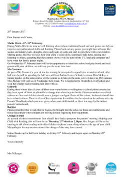 Spring 2017, Letter 2 - Hockliffe Lower School