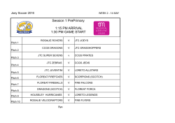 Session 1 PrePrimary 1:15 PM ARRIVAL 1:30 PM GAME START