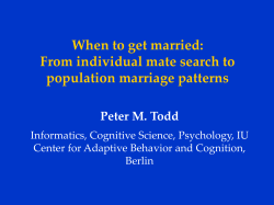 From individual mate search to population marriage patterns Peter
