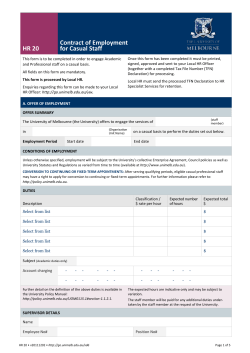 Contract of Employment - Melbourne University Sport