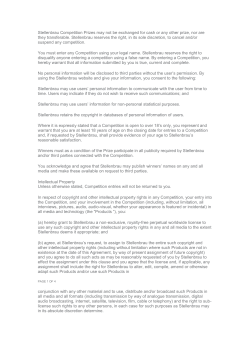 Stellenbrau Competition Prizes may not be exchanged for cash or