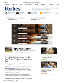 Price Discrimination and World Cup Ticket Pricing
