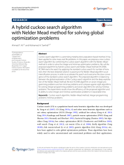 A hybrid cuckoo search algorithm with Nelder Mead method for