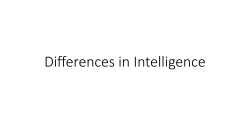 Differences in Intelligence