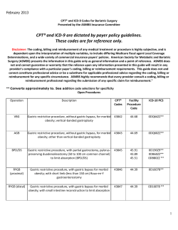 CPT Codes - American Society for Metabolic and Bariatric Surgery