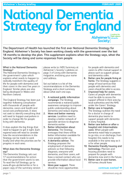 National Dementia Strategy for England