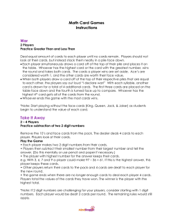 Math Card Games Instructions War Take It Away
