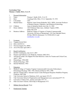 Curriculum Vitae - Tift Regional Medical Center