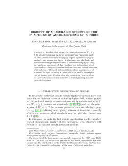 RIGIDITY OF MEASURABLE STRUCTURE FOR Z d&ndash;ACTIONS BY