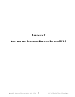 Analysis and Reporting Decision Rules - MCAS