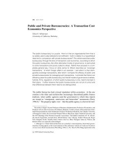 A Transaction Cost Economics Perspective