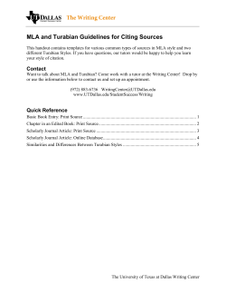 MLA and Turabian Guidelines for Citing Sources