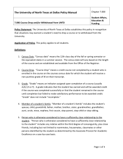 7.006 Course Drop and/or Withdrawal from UNTD