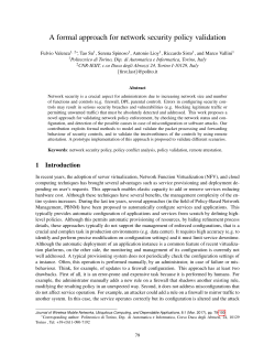 A formal approach for network security policy validation