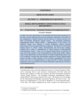 chapter ii results of audit section `a` &ndash; performance reviews