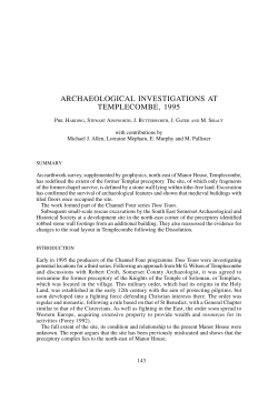 Archaeological investigations at Templecombe, 1995