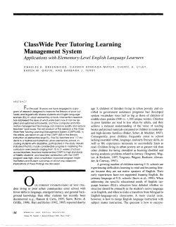 ClassWide Peer Tutoring Learning Management System