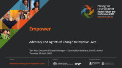 Advocacy and agents of change to improve lives