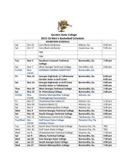 Gordon State College 2015-16 Men`s Basketball Schedule