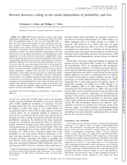Reward skewness coding in the insula independent of probability