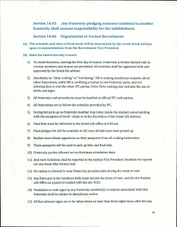 Section 14.05 Any fraternity pledging someone indebted to another