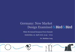 Germany: New Market Design Examined
