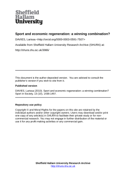 Sport and economic regeneration - SHURA