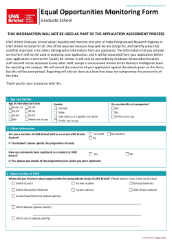 Equal Opportunities Monitoring Form