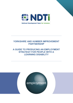 A guide to producing an employment strategy for people with a