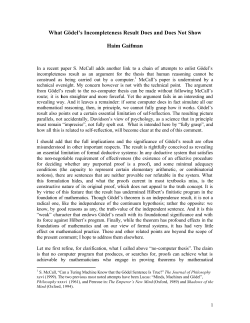 What Gödel`s Incompleteness Result Does and Does Not Show