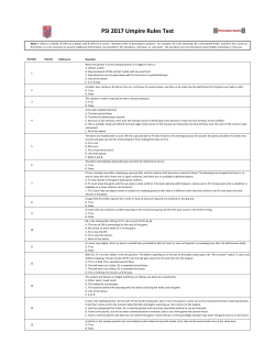 PSI 2017 Umpire Rules Test