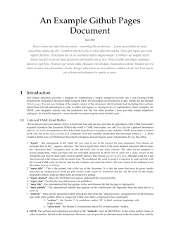 Github Document: Simple Version