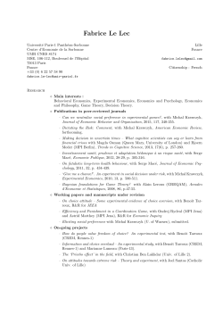 Fabrice Le Lec - Universit&eacute; Paris 1 Panth&eacute;on
