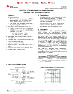 3-GHz 4-Output Differential Clock Buffer/Level Translator (Rev. F)