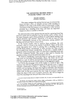 Hartman. "The Harvesting Decision when a Standing Forest has