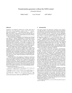 Pseudorandom generators without the XOR Lemma