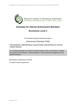 Exemplar for Internal Achievement Standard Economics