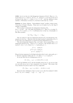 11591. Let I n be the set of all idempotent elements of Z/nZ. That is e