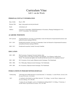 Curriculum Vitae - University of Amsterdam