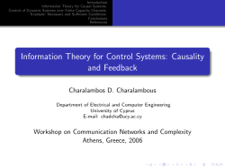 Information Theory for Control Systems: Causality and Feedback