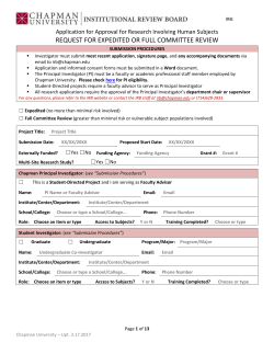 Expedited/Full Application