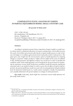 comparative static analysis of tariffs in partial equilibrium model