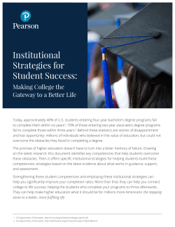 Institutional Strategies for Student Success