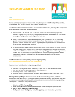 High School Gambling Fact Sheet