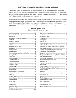 OCPD`s List of DC Area Small and Mid