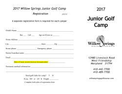 Junior Golf Camp - Willow Springs Golf Course