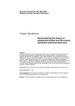 Torbj&oslash;rn Skar&eth;hamar Reconsidering the theory on adolescent